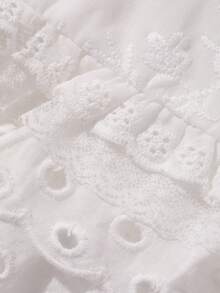 DAZY Women's Hooded Long Sleeve Loose Textured Fabric Lace Patchwork Casual Vacation Style Regular Jacket - White - View 6