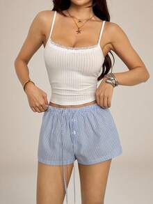 SHEIN PETITE Women Two Pieces Outfits For Daily Wear - Blue and White - View 1