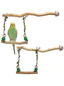 Wooden Parrot Vine Swing Climbing Stand Claw Grinding Bite Resistant Bird Cage Accessory Fun Play Toy Stress Relief Activity Perch For Budgie Cockatiel Pet Bird Daily Entertainment - View 4