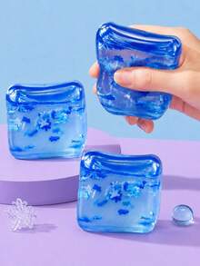POKOJA LAND 1/3/5Pcs Cool Cubes - Fun, Sparkling, Stretchy, Stress Cube Slow Rising Sensory And Fidget Toys For Adults - Great Stress Relief Toys To Squeeze At Home, Desk - Multicolor - View 3