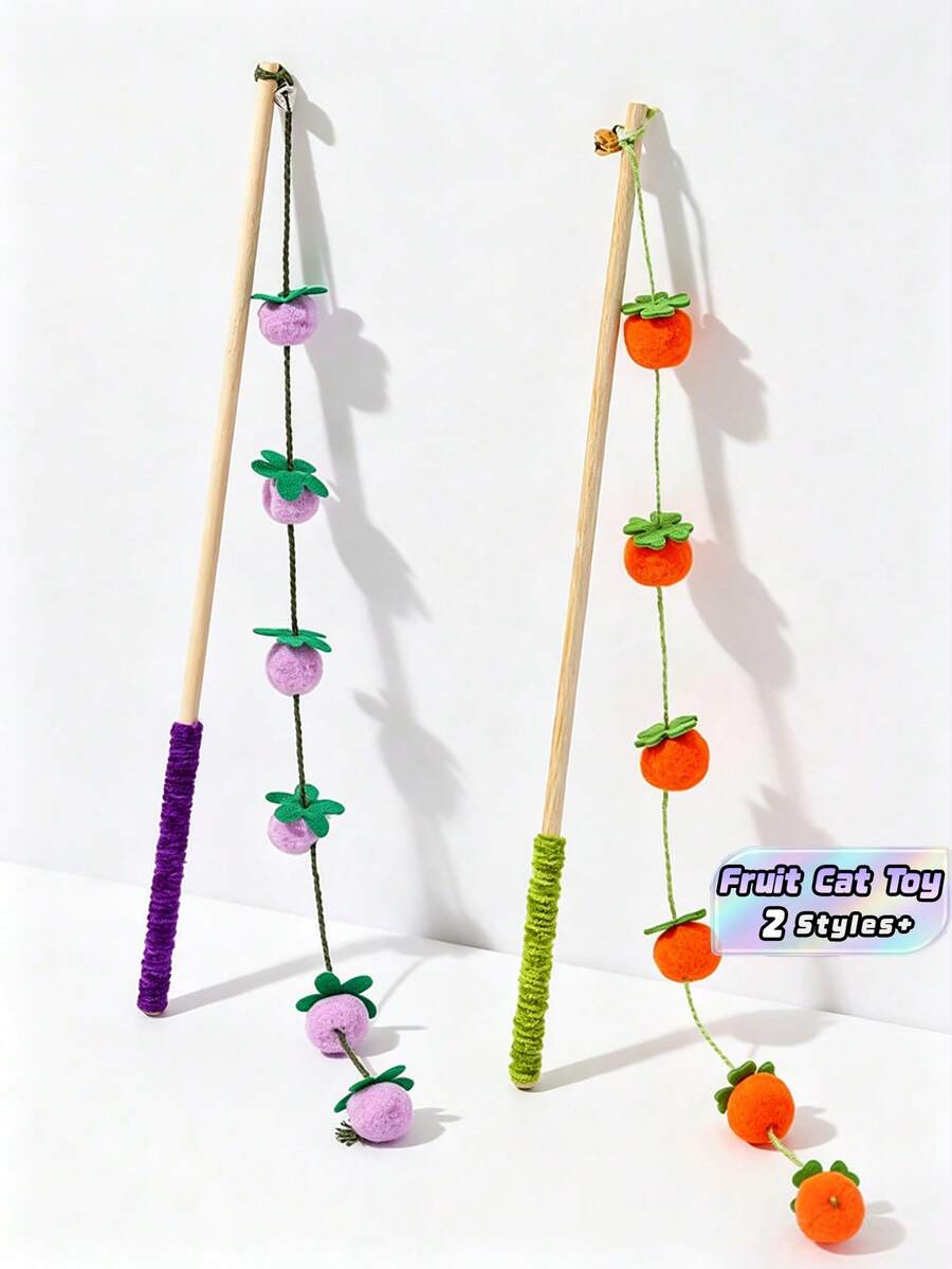 Fruit Laden Tomato Cat Toy, Felt Bell, Persimmon Cat Toy, Pet Toy