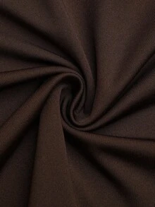 Sweetra Áo thun nữ cỡ lớn kiểu Bohemian màu nâu, cổ bẻ xếp nếp thắt nơ phía trước, tay ngắn, phong cách retro thường ngày, thích hợp cho mùa xuân/hè. - Cà phê nâu - Xem 6