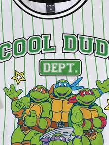TEENAGE MUTANT NINJA TURTLES | SHEIN 男士圓領短袖休閒百搭T恤 青少年 MUTANT TURTLES - 白色 - 查看 3