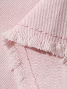 DAZY Summer Casual Washed Frayed Hem Denim Shorts - Pink - View 6