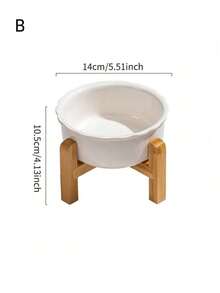 1PC Elevated Ceramic Dog Cat Bowls Bamboo Stand Heavy Base Non Slip Ergonomic Feeding Anti Spill Raised Pet Water Bowl For Large Medium Small Pets Functional Tableware Trending Search - one size fits all - View 7