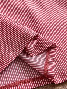 SWAVVY Men's Summer Casual Striped Short Sleeve Polo Shirt - Red - View 6
