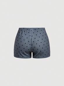 SHEIN MOD 女款圓點休閒百搭日常出遊短褲 - 深灰色 - 查看 5