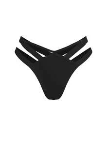 AltBold Celana Dalam Thong Seksi Wanita untuk Liburan Pantai, Warna Polos, Motif (Set 3 pcs) - MultiWarna - View 4