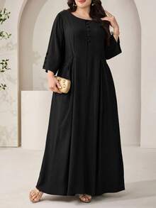 Veilorie Vestido de mujer talla grande - Negro - Ver 5