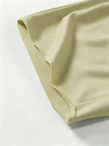 Manfinity Homme Plus Size Men's Summer Casual Distressed Contrast Drawstring Waist Shorts - Khaki - View 6