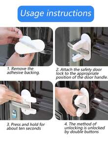 1pc Door Stopper With Non-Slip Lock, Suitable For Household Use, No Need To Sew On Door, Portable And Secure Door Handle Lock (Random Color And Style) - Multicolor - View 13