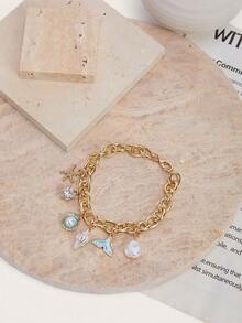 Enchnt Starfish & Fish Tail Charm Bracelet - Multicolor - View 5