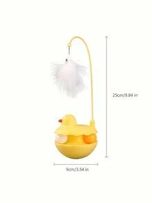 1 Set Duckling Roly-Poly Cat Toys, Self-Righting & Detachable & Washable Cat Wand With Feather Bell, Cat Pet Toys With Replaceable Heads, Multiple Options, Self-Entertaining Cat Toys, Cat Turntable, Cat Teaser - Multicolor - View 4