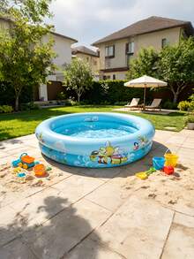 Outdoor Beach Swimming Pool, Large Thick Double-Layer Design, 90*90cm, Suitable For Beach, Lawn, Garden, Summer Water Party And Other Occasions, Cross-Border Hot-Selling Beach Swimming Pool, Beach Essential, Beach Accessories, Swimming Pool Floaters - Multicolor - View 8