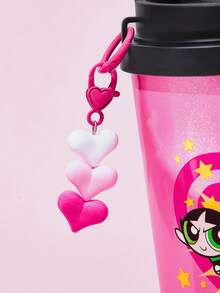 THE POWERPUFF GIRLS X SHEIN 500ml /16 Oz 真空保溫不鏽鋼杯，1個防漏蓋，適用於熱飲/冷飲，適用於大多數杯架，禮物靈感，派對，節日，情人節 - 玫紅色 - 查看 7