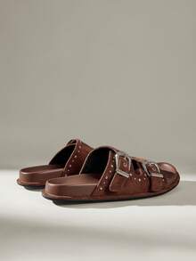 Solecia Ladies Commuter Fashion Versatile Daily Travel Casual Sandals - Coffee Brown - View 3