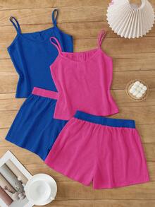 Snug Zone Women's 2-Piece Cami Casual Loungewear Set - Multicolor - View 2