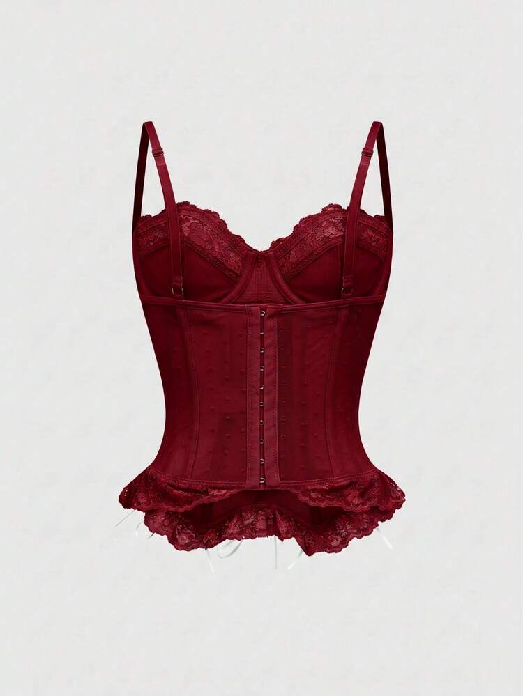 ROMWE Kawaii PUNK Style Bowknot Strap Cross Lace Cami Top For