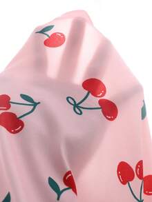 [5pcs Randomly Sent 1pc]Young Girl 1pc Pink Comfortable Sweet Cute Printed Knit Strappy Dress - Multicolor - View 5