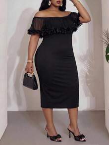 Veslaya 2026 Spring Summer Women's Plus Size New Music Festival Anniversary Graduation Season Basic Versatile Cruise Travel Sexy Beach Cocktail Elegant Black - Black - View 5