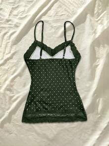 IslaSuriya Capa interior de encaje con ajuste delgado para verano, top versátil y estilizante - Verde - Ver 2