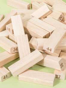 1 Pc Children's Puzzle Log Jenga Toy, Stimulate Children's Imagination - Brown - View 13