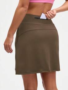 Gameset SHEIN Sport New Versatile High-End Women's Sports Running Skirt - Coffee Brown - View 2