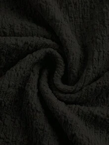 SHEIN LUNE 女款紋理布料印花中長洋裝 - 黑色 - 查看 7