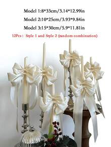 6/12 Stücke Satin Ballet-Stil Schleifen Dekorative Bänder Elegante Geschenkverpackung für Hochzeitstorte Flasche Kerzenhalter Dekoration Muttertag Geburtstagsparty Parfümbox Dekoration Hochzeitszubehör Must-Haves - Bogen - Übersicht 17
