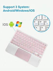 Teckwe Wireless Keyboard, Rechargeable, Touchpad, MiniKeyboard With Touch, Compatible With IPadTablets150mAh - View 2