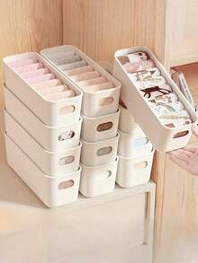 Durable Stackable Plastic Storage Box With Handle | Space Saving Drawer Style Storage Box Suitable For Homes, Offices, And Wardrobes - Can Be Used To Store Books, Decorations, Etc., Modern Design - Multicolor - View 6