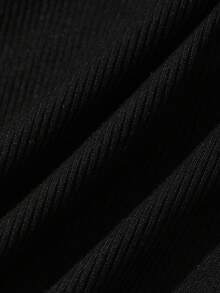 DAZY Women's Solid Color Summer Versatile Casual Cropped Camisole Tank Top Everyday Black - Black - View 6