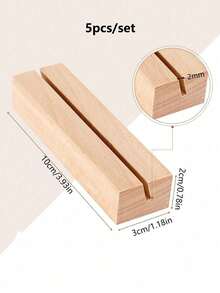 5piezas / 10piezas Por Set Soporte de Tarjeta de Lugar de Madera, Material de Madera de Haya Soporte de Tarjeta de Foto Para Boda Banquete Fiesta Soporte de Tarjeta de Menú Marco de Fotos Exhibición de Tarjeta Postal Decoración de Mesa Rústica - Color - Ver 8