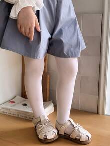 DAZY 女童秋季服飾 女孩黑色透視感保暖內裡仿透膚黑色褲襪 加厚緊身褲 - 白色 - 查看 4