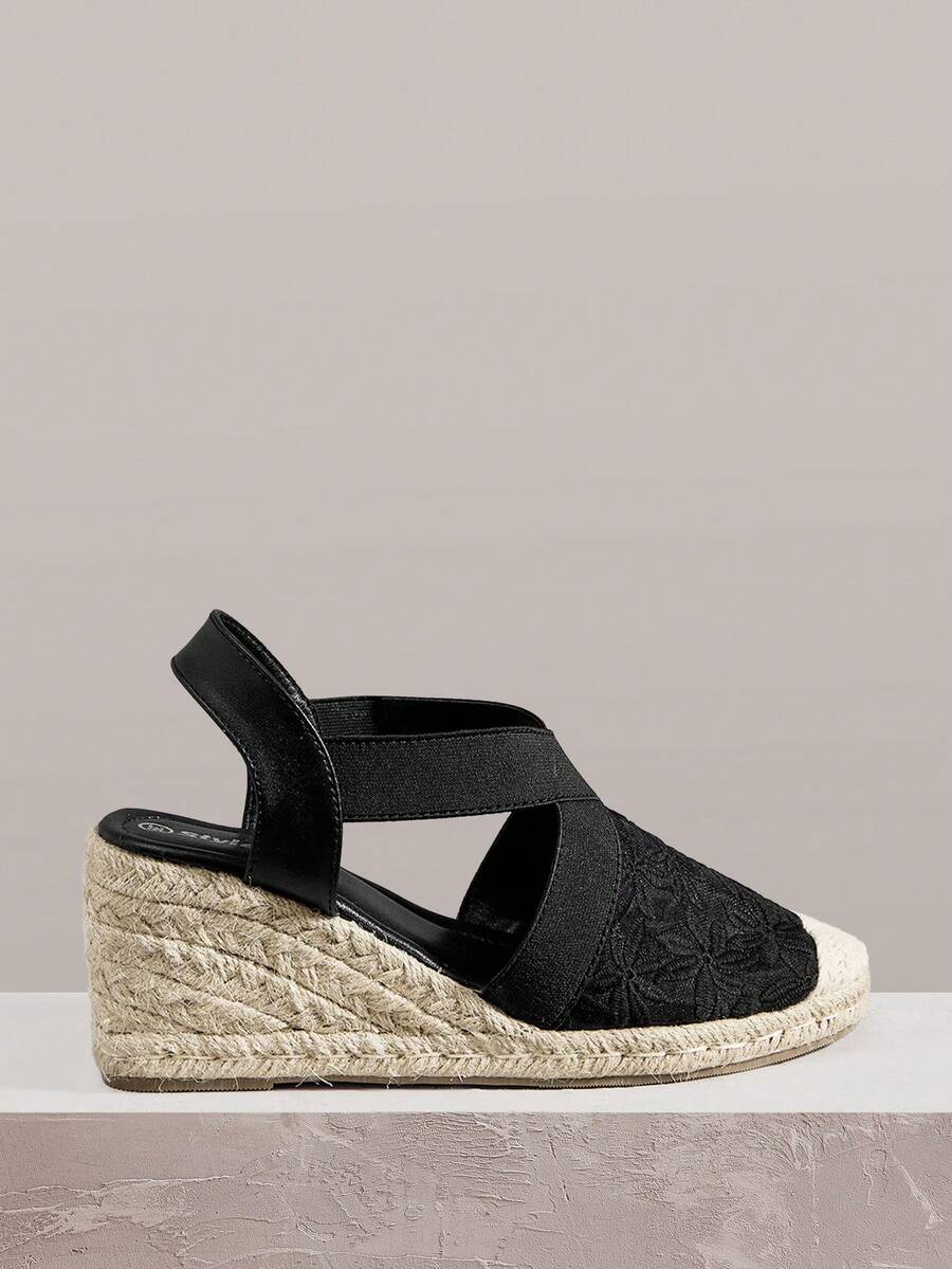 Styleloop Women's Wedge & Platform Shoes, Bohemian, Beach Vacation, Western Wind, Summer Wear, Travel Essentials - Graphite Black - View 1