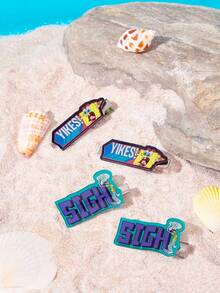 SpongeBob SquarePants | SHEIN 4Pcs SpongeBob Contrast Cartoon Hairpin - Multicolor - View 5
