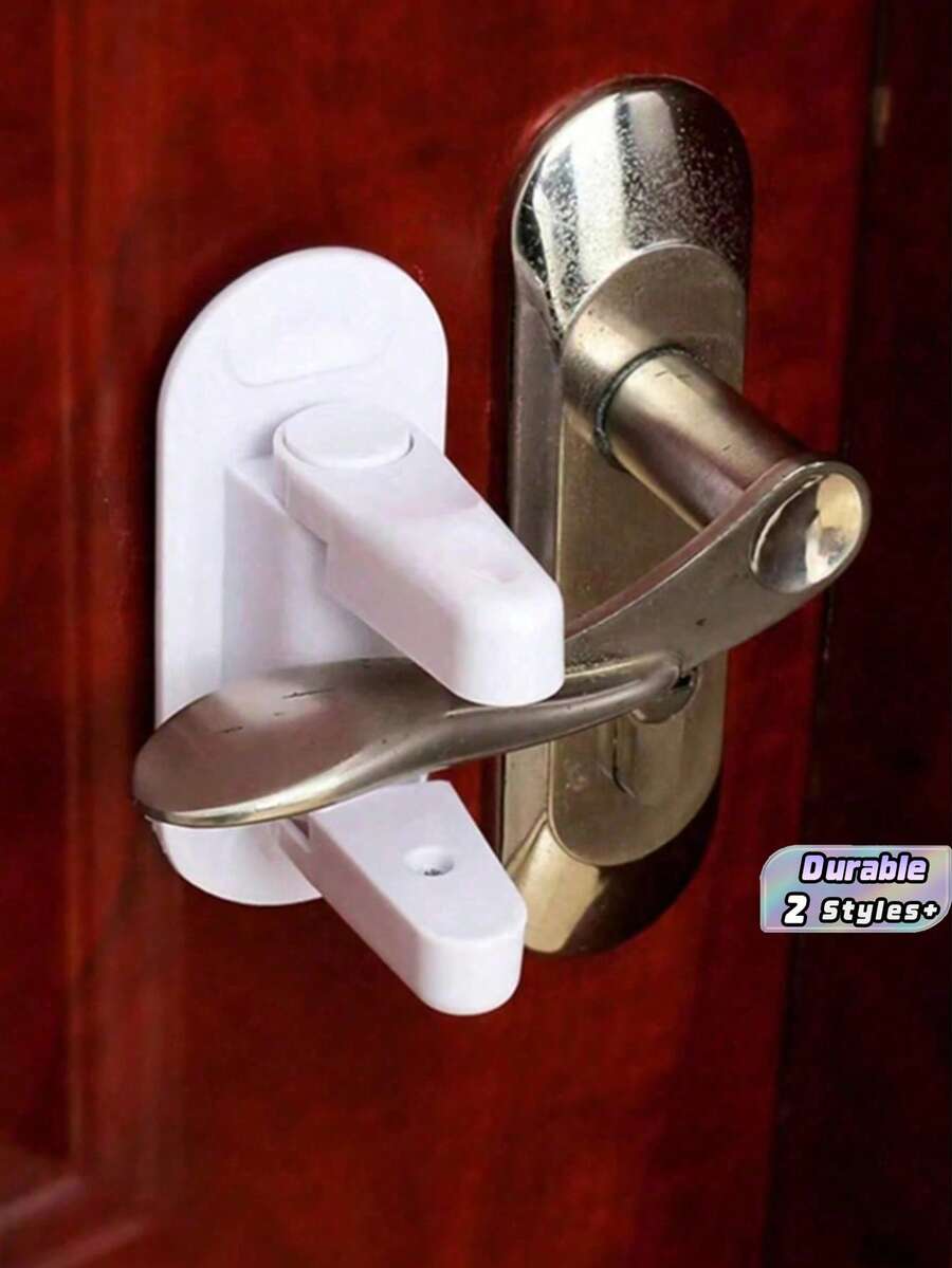 1pc Door Stopper With Non-Slip Lock, Suitable For Household Use, No Need To Sew On Door, Portable And Secure Door Handle Lock (Random Color And Style)