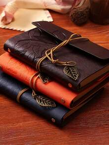 1 Buah Buku Catatan Lipat Tiga Kapasitas Besar, Dapat Diisi Ulang, Penutup Elastis, Gaya Vintage Kreatif, Terbuat dari Kulit PU, Cocok untuk Pelajar, Kantor, Sekolah, Perjalanan, Perlengkapan Menulis Harian, dan Buku Harian. - warna-warni - View 1