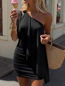 Plus Size Dresses - Black - View 4