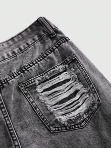 ACID BLVD Jeans Skinny de Cintura Ultra Baja con Estilo Callejero Y2K Hot Girl, Rasgados, Desgastados y Lavados para Primavera/Verano - Negro - Ver 11