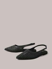 Styleloop 女士、搭扣、装饰、平底鞋、节日氛围、夏季服装、旅行必备品 - 黑色 - 查看 3