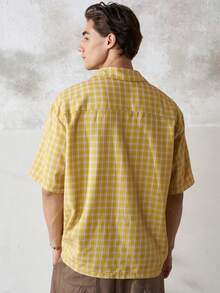 TONEVAULT Men's Casual Plaid Short Sleeve Shirt - Multicolor - View 3