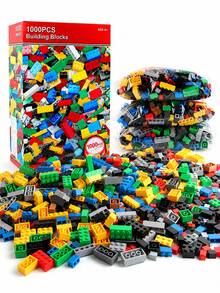 MINKOJA Bulk Small Loose Building Blocks 300-1500PCS, DIY Compatible Bricks, Educational Birthday Gift - Multicolor - View 1