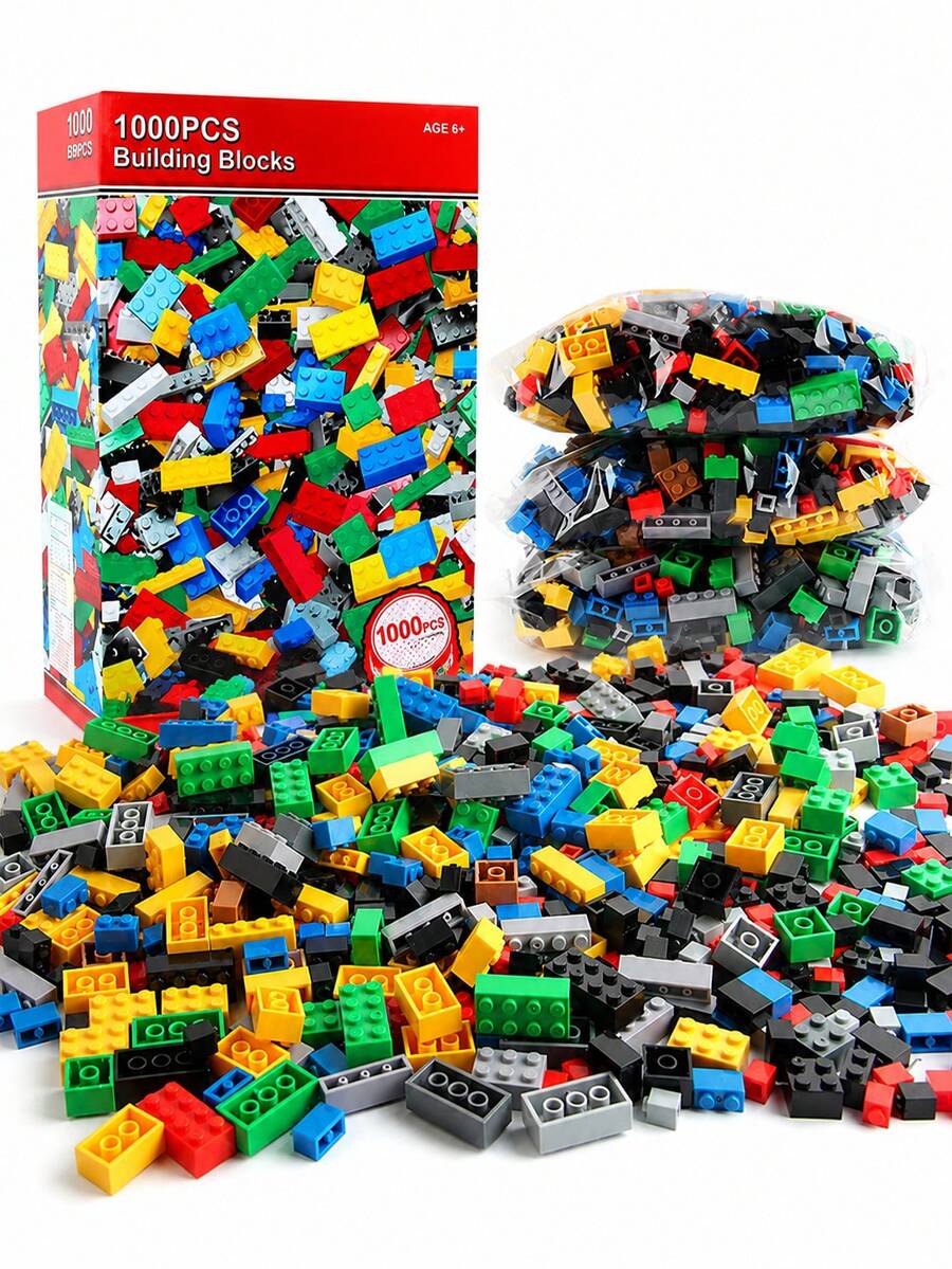 MINKOJA Bulk Small Loose Building Blocks 300-1500PCS, DIY Compatible Bricks, Educational Birthday Gift - Multicolor - View 1