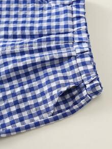 SHEIN Baby Boy Plaid Woven Long Pants, Casual Summer Vacation Suitable For Daily Outings, Holidays - Multicolor - View 6