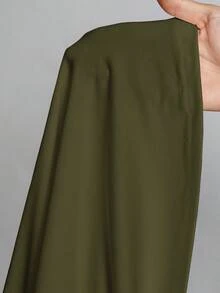SHEIN Tall 簡約純色修身高領白色上衣，適合秋冬，適合高個女性 - 軍綠色 - 查看 8