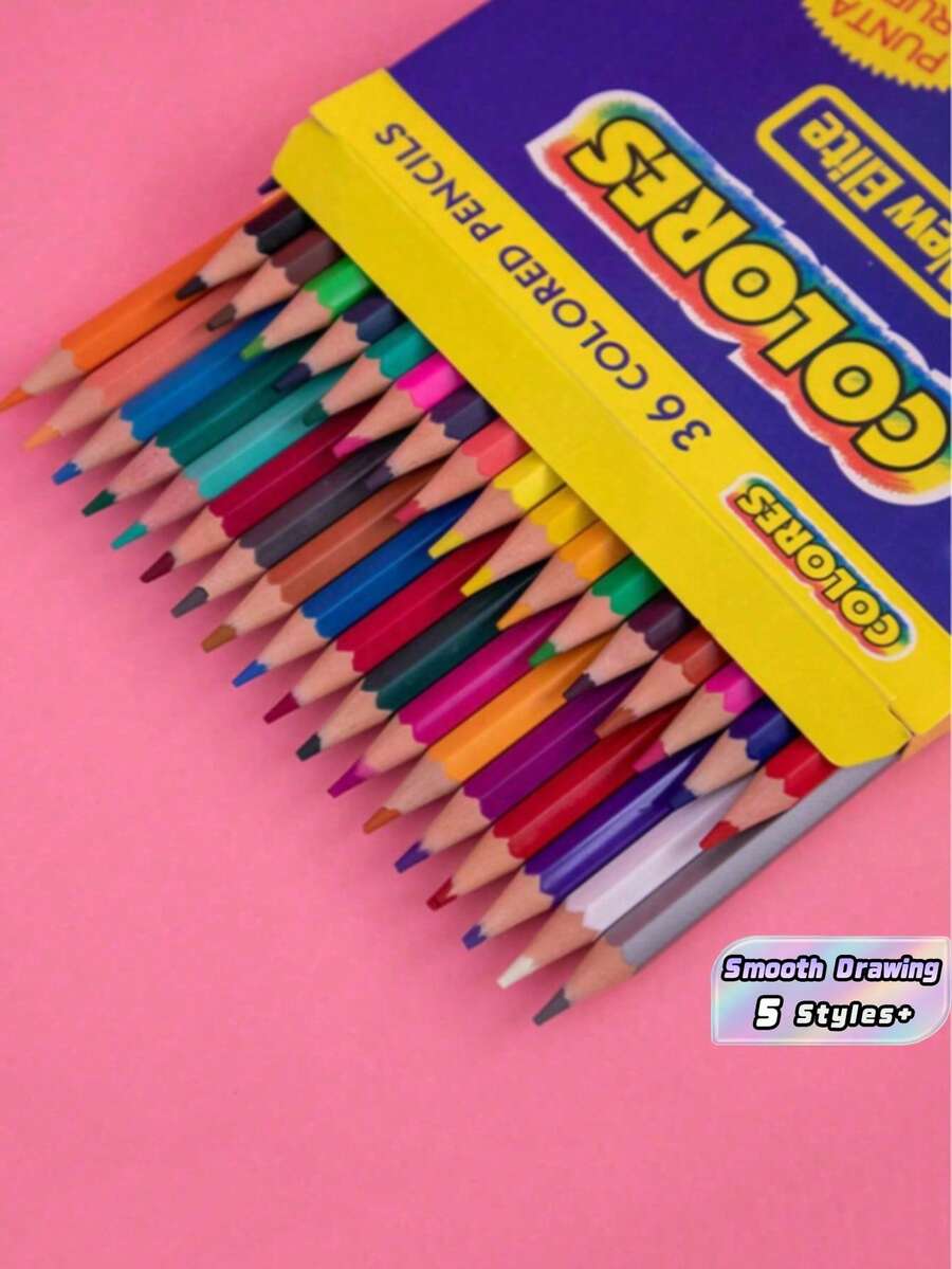 1Set 12 18 24 36 48 Vibrant Multicolor Pre Sharpened Colored Pencils Set For Students Adults Drawing Sketching Coloring Blending Shading Art Supplies Ideal Halloween Christmas New Year Gift Back To School Teens Artists School Supplies Must Haves - multicolor - View 1