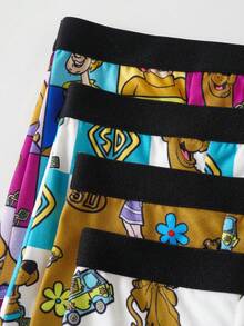 SCOOBY-DOO X SHEIN Young Boy Colorblock Cartoon Print Casual Daily Boxer Briefs - White - View 7