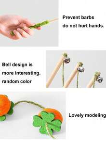 Fruit Laden Tomato Cat Toy, Felt Bell, Persimmon Cat Toy, Pet Toy - Multicolor - View 8