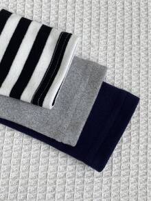 3 Sets Baby Boy Clothes Chic Striped Solid Long Sleeve Soft Squishy 2 Pieces Sets Outfits Tops Sweat Pants Shirts Bottoms Vacation Spring Fall - Multicolor - View 4